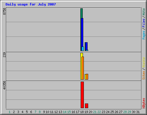 Daily usage for July 2007